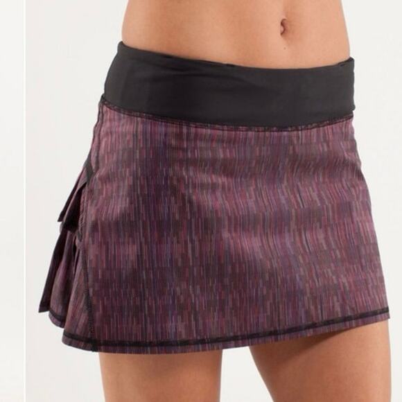 Lululemon Run Pace Setter Skirt Wee Are From Space Black March Multi Size 6 - Picture 3 of 13
